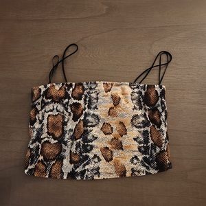 Bear Dance Snakeskin crop cami. Size M